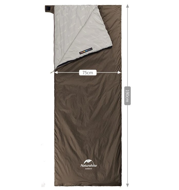 Спальник надлегкий Naturehike Summer LW180 NH21MSD09 правий, (15°C), pp M, коричневий Фото 2
